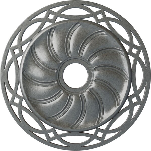 Ekena Millwork Loera Ceiling Medallion (Fits Canopies up to 6 1/4"), 26 5/8"OD x 4 1/2"ID x 1 3/8"P, Platinum CM26LOPLS - main